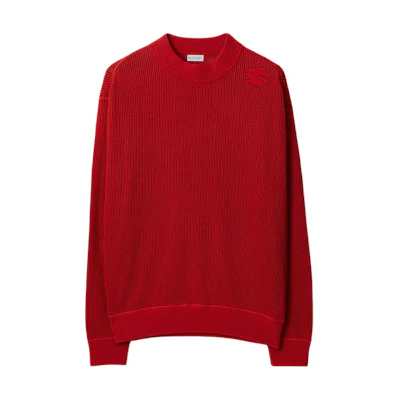 Burberry Red Pullover Sweater with Equestrian Knight Logo. 80827651