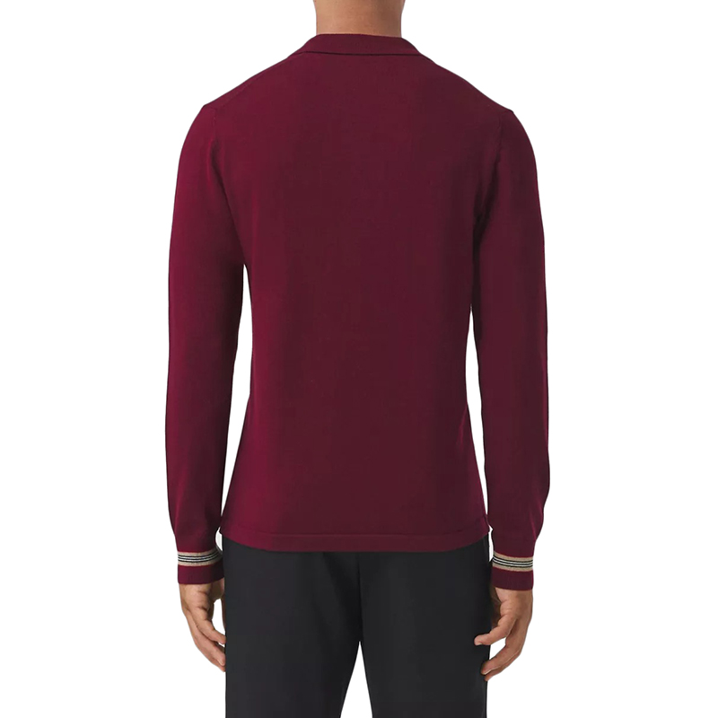 Burberry  Red Striped Long Sleeve Polo Shirt Casual Fit. 80455211 圖 5
