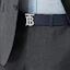 Purchase Burberry 可翻轉雙面藍色小牛皮腰帶3.5cm銀扣禮盒套裝 8043246