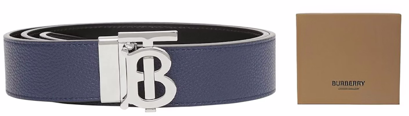 Burberry 可翻轉雙面藍色小牛皮腰帶3.5cm銀扣禮盒套裝 8043246 Details for Burberry 可翻轉雙面藍色小牛皮腰帶3.5cm銀扣禮盒套裝 8043246