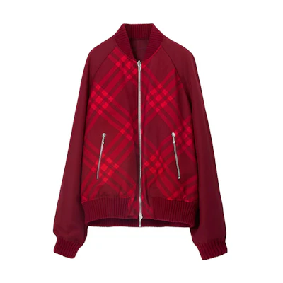 Burberry Reversible Check Jacket in Raspberry Red. 80789061