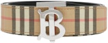 Order Burberry Reversible Check Monogram Leather Belt Brown 3.5cm Gift Box 80527791