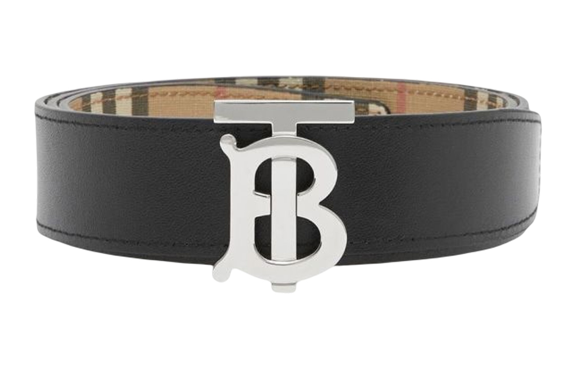 Lookbook Burberry  Reversible Check Monogram Leather Belt Brown 3.5cm Gift Box 80527791