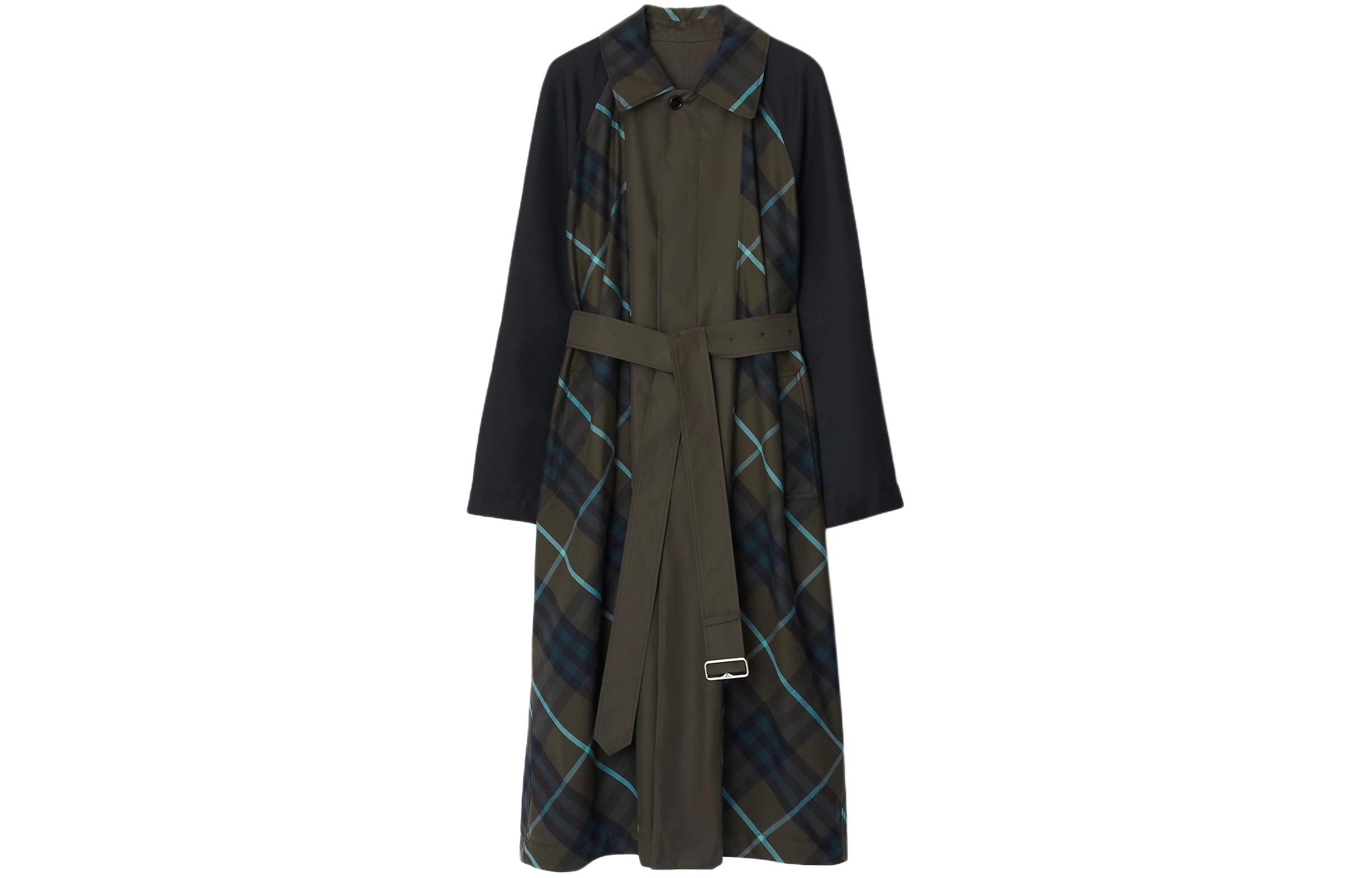 Order Burberry 可翻轉格紋長袖風衣外套 - 水獺棕色 80767111