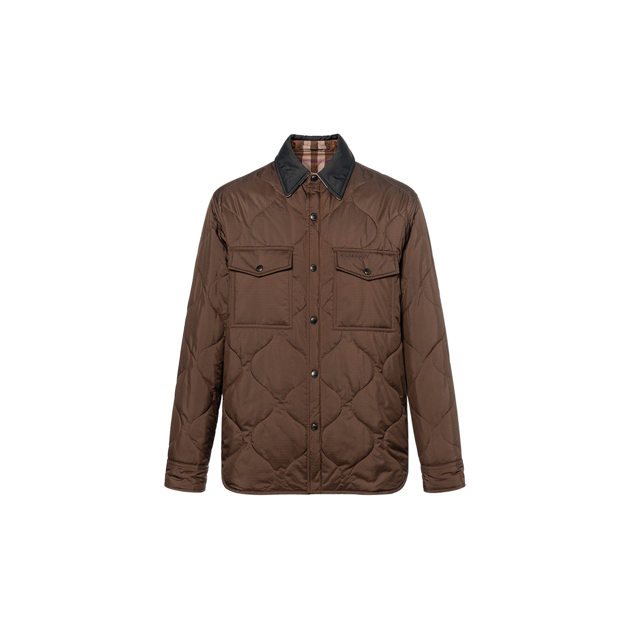 Burberry  Reversible Cotton Jacket with Striped Collar in Brown. 80636961