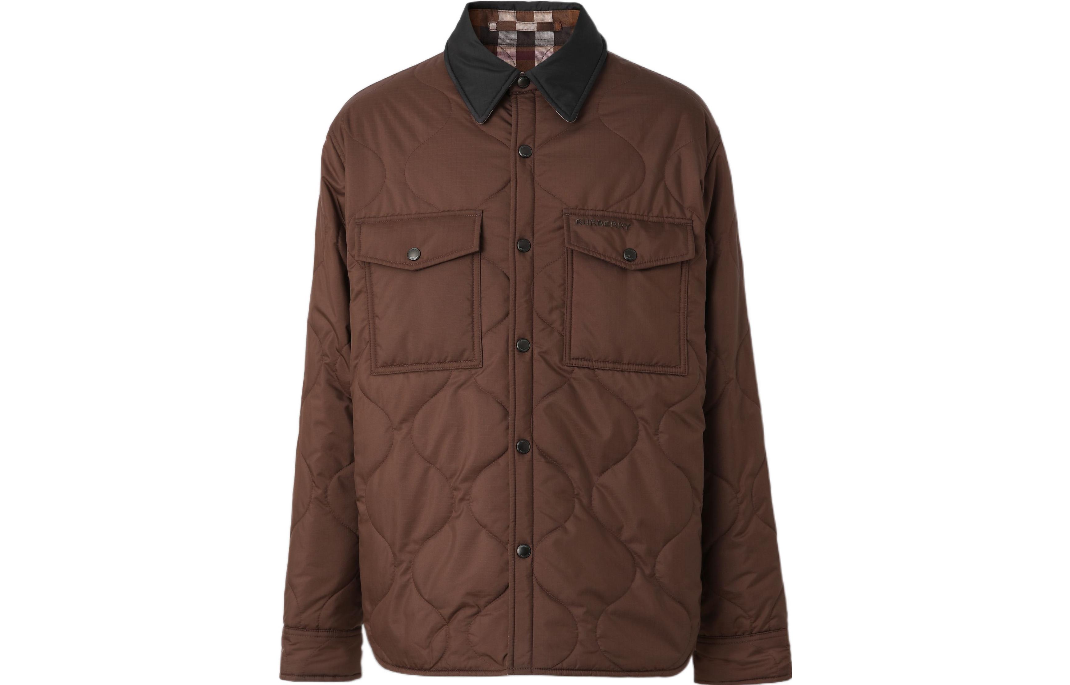 Burberry  Reversible Cotton Jacket with Striped Collar in Brown. 80636961 圖 2