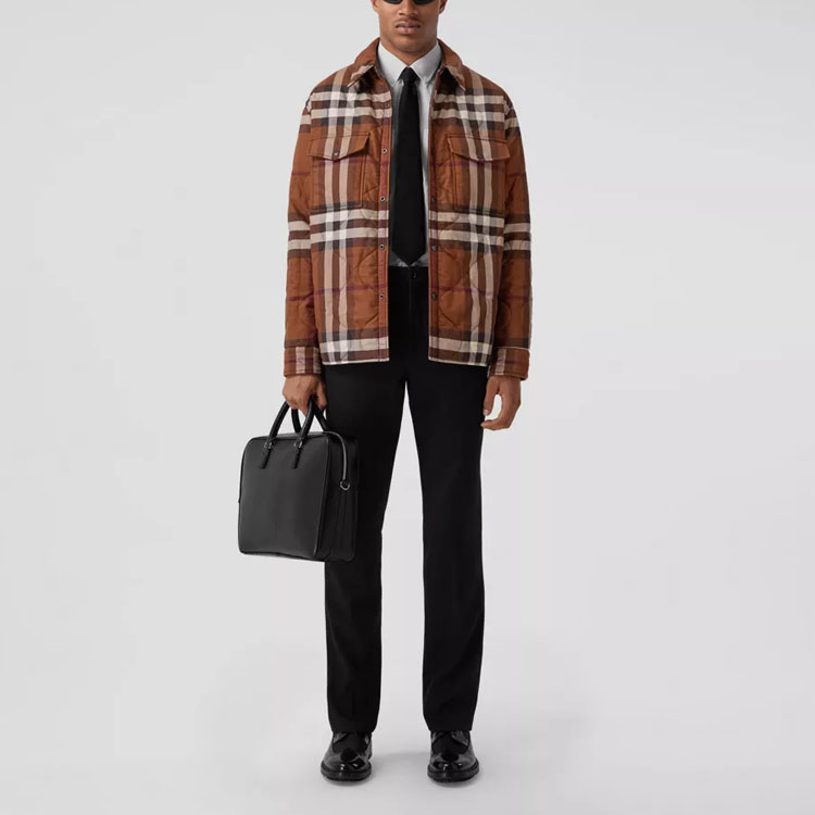 Burberry  Reversible Cotton Jacket with Striped Collar in Brown. 80636961 圖 4