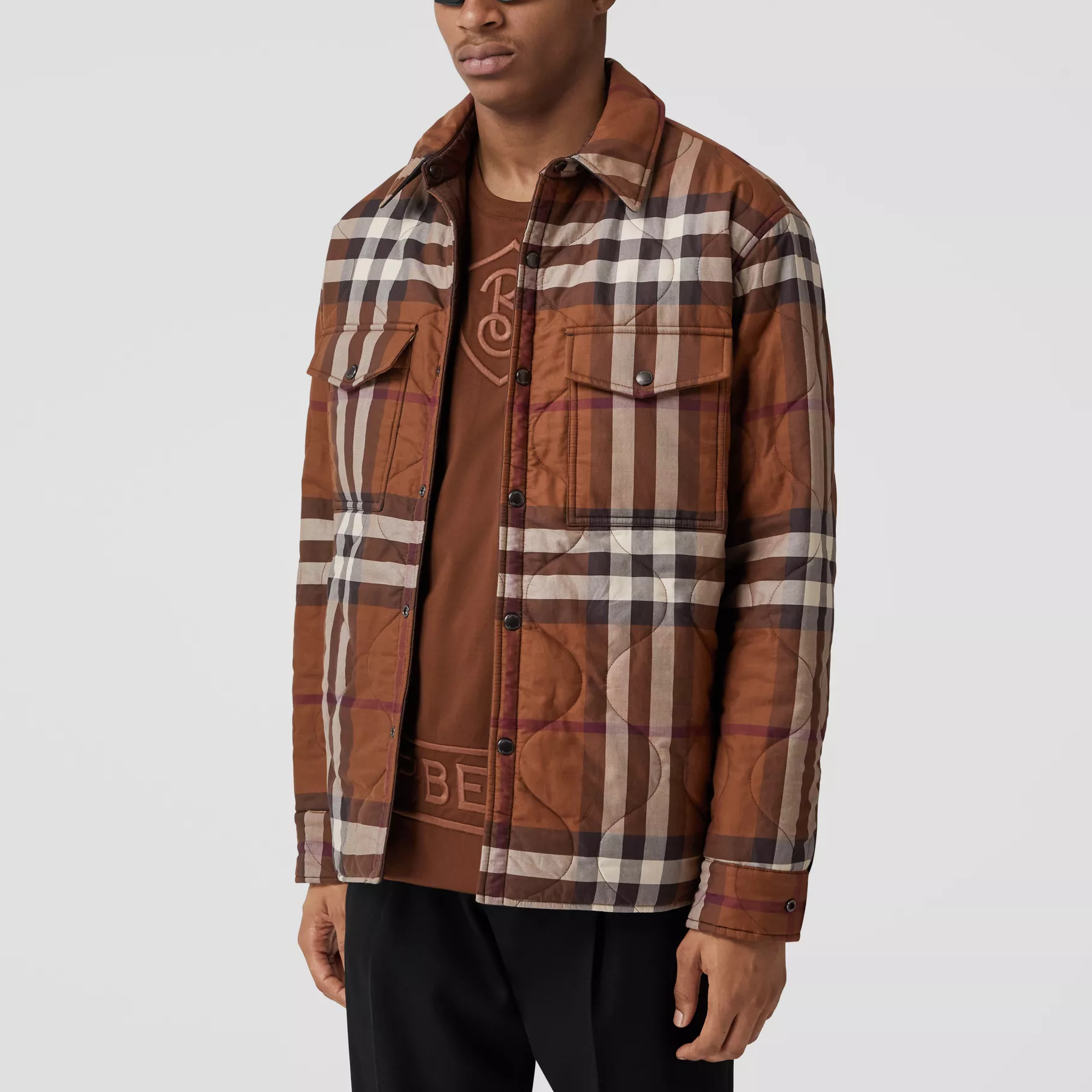 Burberry  Reversible Cotton Jacket with Striped Collar in Brown. 80636961 圖 7