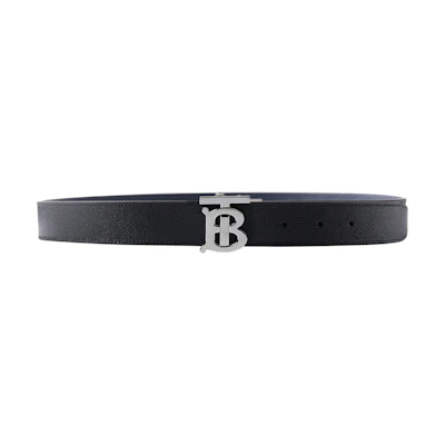 Burberry Reversible Leather Belt with Monogram Buckle, 3cm Wide. 80629251