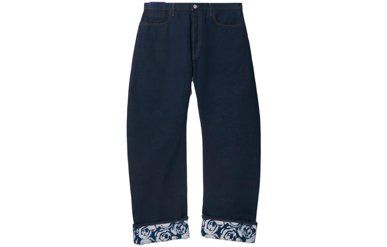 Burberry  Rose Print Straight-Leg Jeans Indigo Blue 80807791