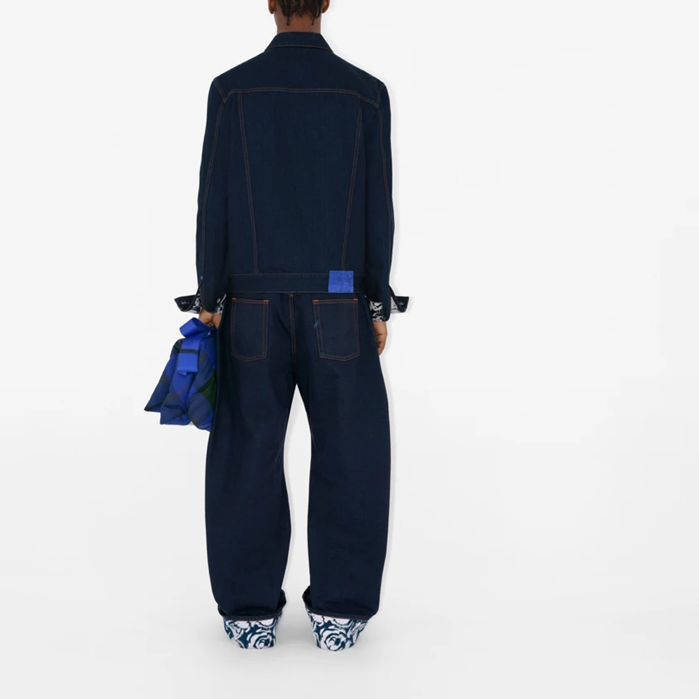 Purchase 博柏利玫瑰印花直筒牛仔裤靛蓝色 80807791