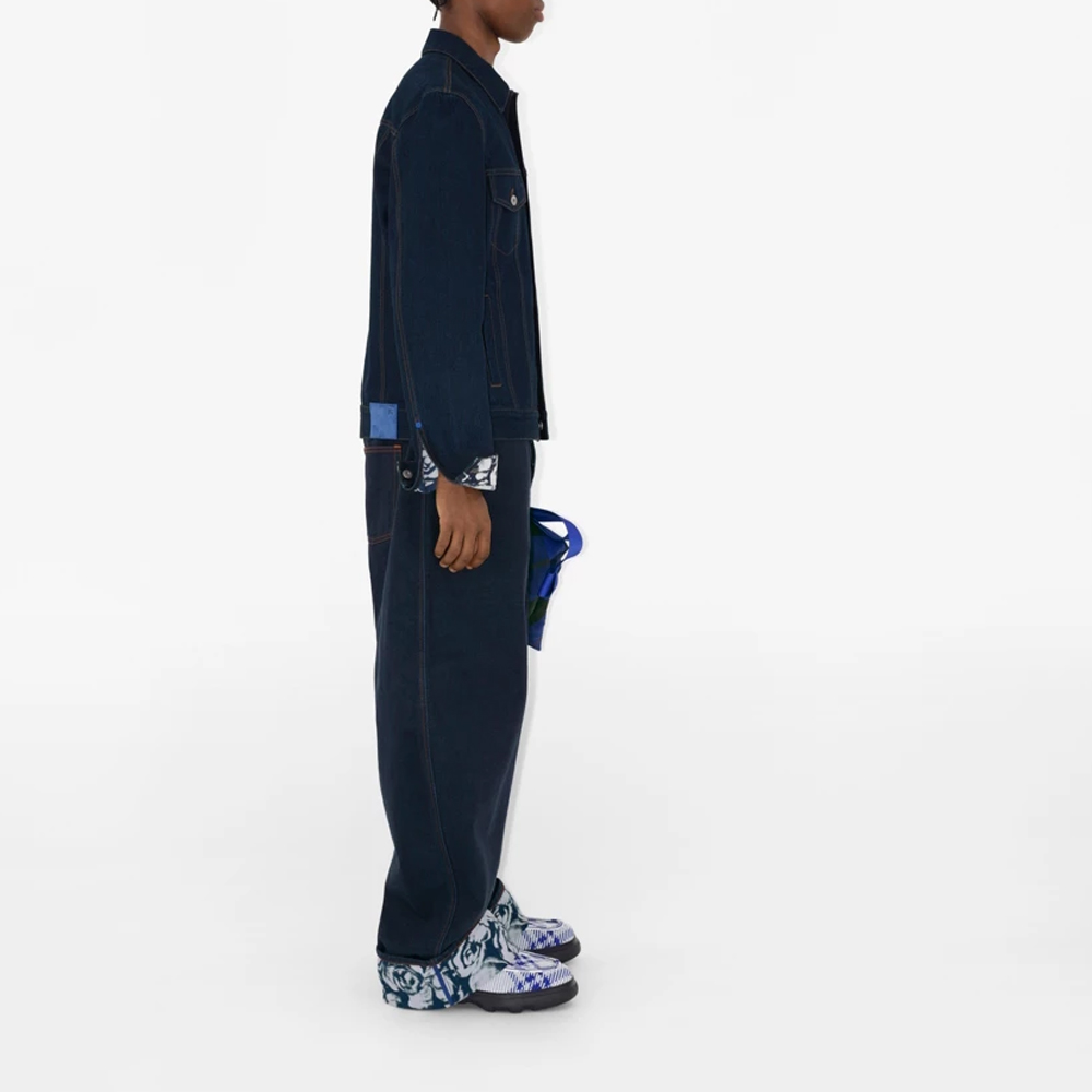 Details for 博柏利玫瑰印花直筒牛仔裤靛蓝色 80807791