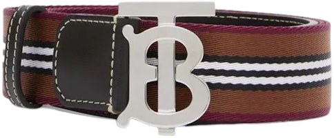 Burberry Signature Stripe Belt with Logo Buckle - 3.5cm Width 80629081 Burberry Signature Stripe Belt with Logo Buckle - 3.5cm Width 80629081