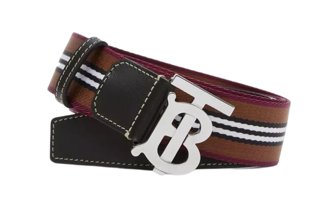 Lookbook Burberry  Signature Stripe Belt with Logo Buckle - 3.5cm Width 80629081