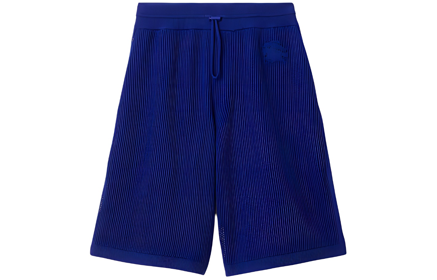 Burberry  Silk Cotton Striped Mesh Shorts Blue - Relaxed Fit Casual Style. 80811781