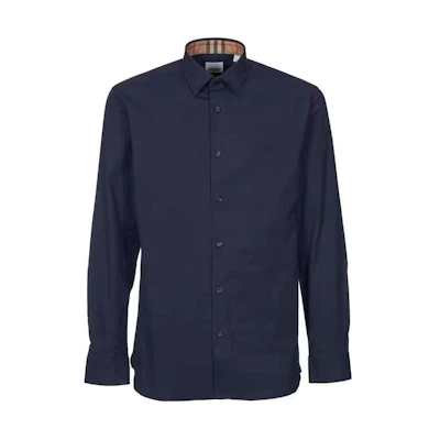 Burberry Single-Breasted Collared Shirt Blue 8071800