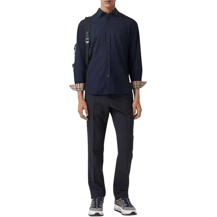 Lookbook Burberry  Single-Breasted Collared Shirt Blue 8071800