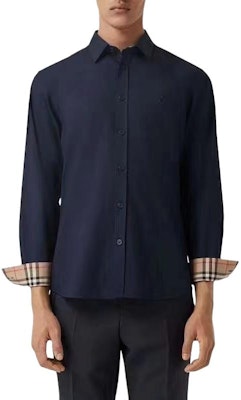 Burberry Single-Breasted Collared Shirt Blue 8071800 Shop Burberry Single-Breasted Collared Shirt Blue 8071800