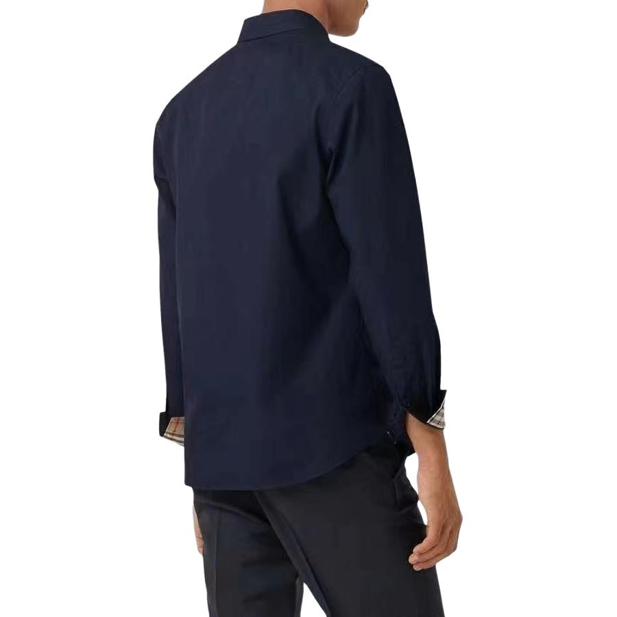 Sizing Burberry  Single-Breasted Collared Shirt Blue 8071800