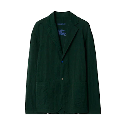 Burberry Single-Breasted Ivy Green Long-Sleeve Jacket 80821061
