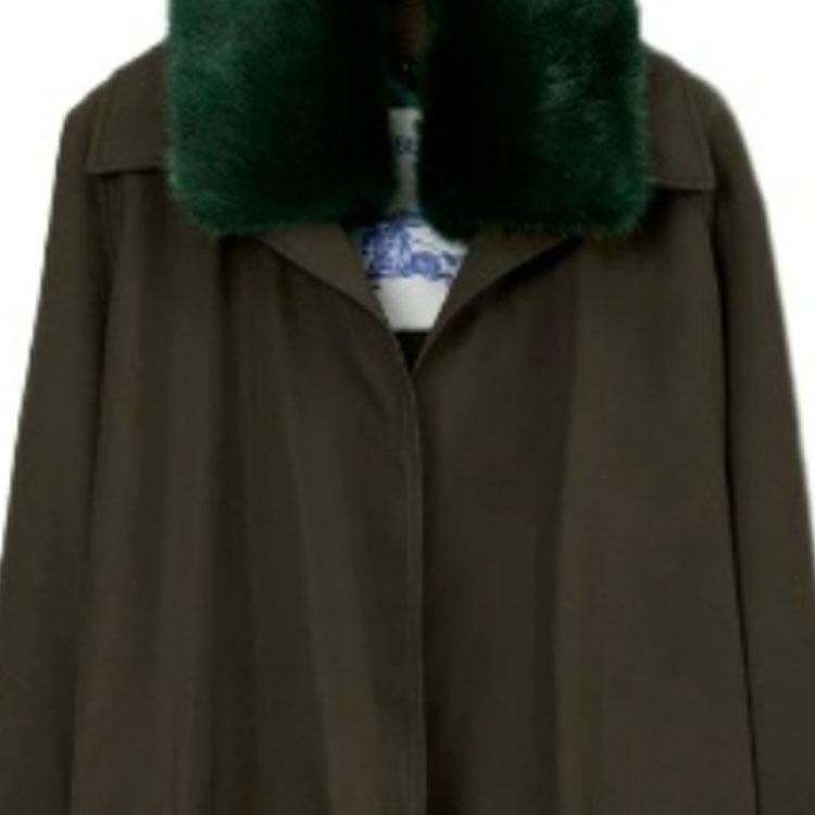 Burberry  Single-Breasted Long Sleeve Coat in Otter Brown. 80787231 圖 8