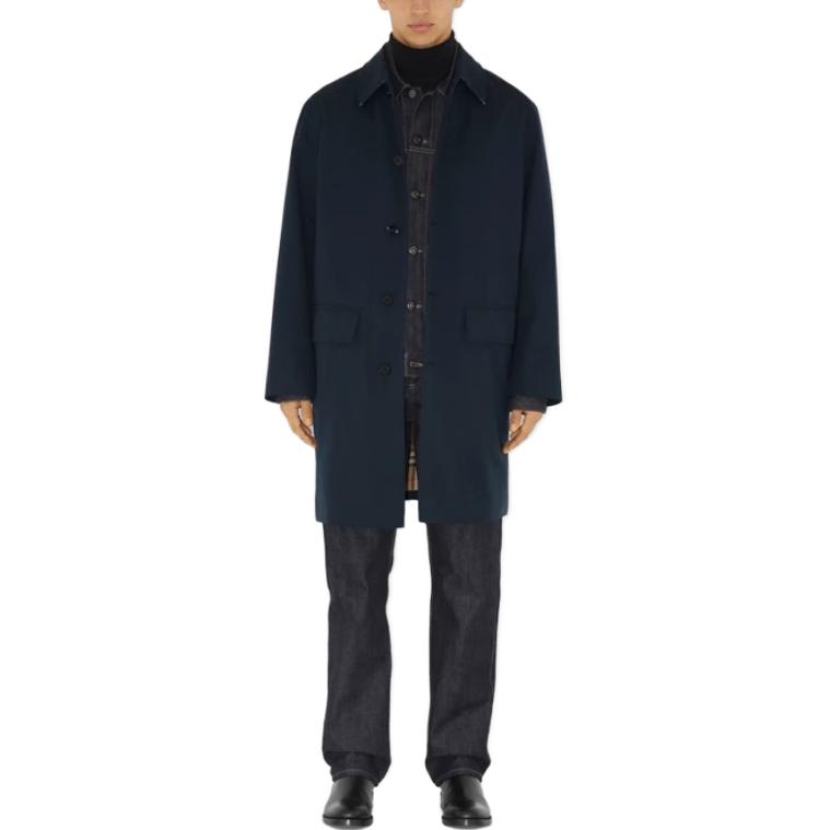 Burberry  Single-Breasted Long Sleeve Trench Coat Midnight Blue. 80725511 圖 3