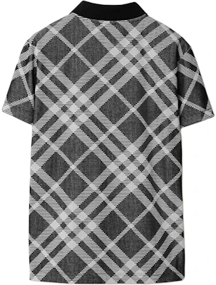 Burberry 修身格紋印花按扣Polo衫 - 黑色 80891091 Lookbook Burberry 修身格紋印花按扣Polo衫 - 黑色 80891091