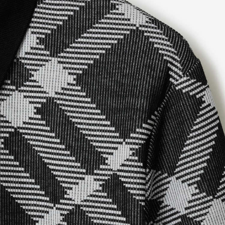 Sizing Burberry 修身格紋印花按扣Polo衫 - 黑色 80891091