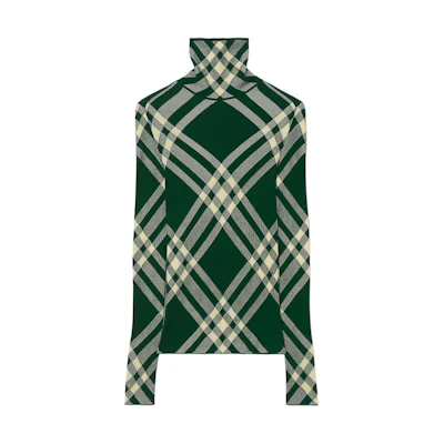 Burberry Slim-Fit Turtleneck Sweater Check Pattern Daffodil Yellow. 80830801
