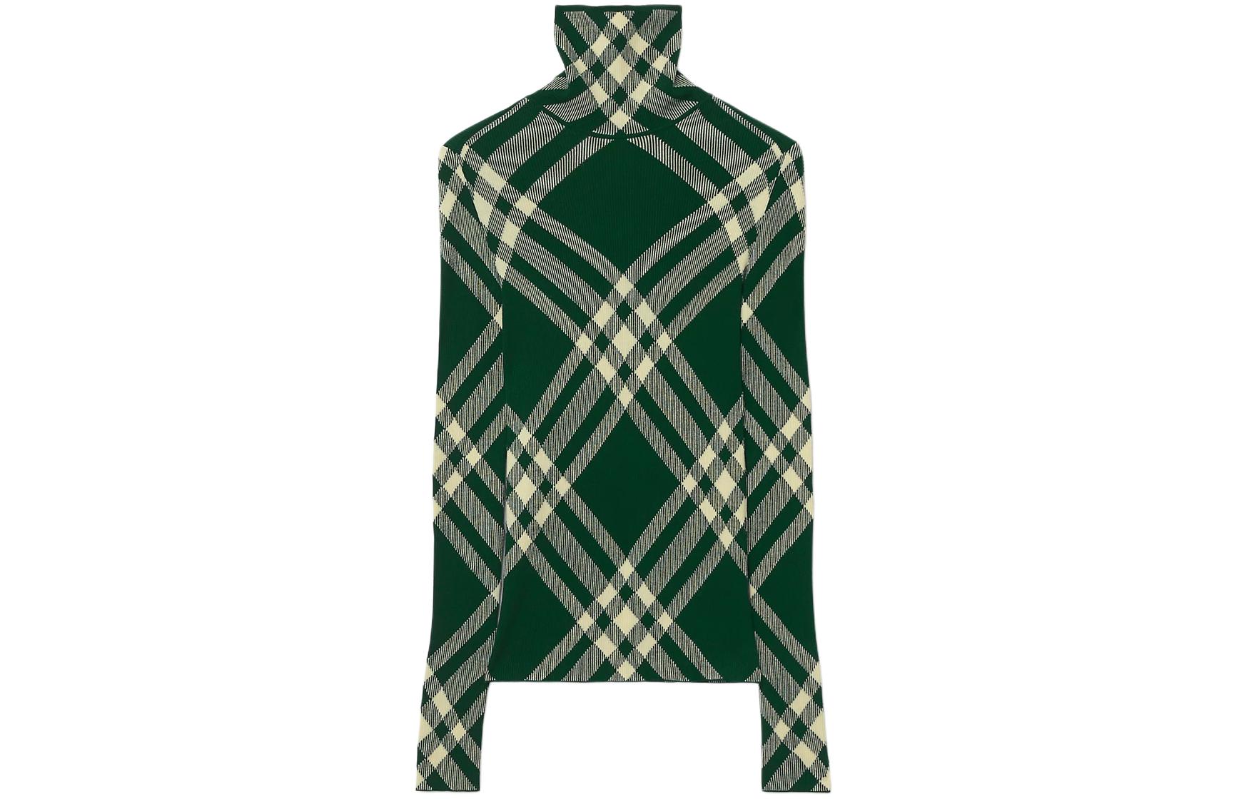 Order Burberry Slim-Fit Turtleneck Sweater Corak Kotak Kuning Daffodil. 80830801