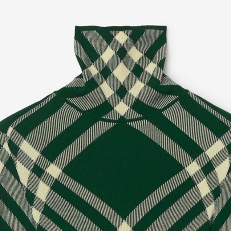 Details for Burberry Slim-Fit Turtleneck Sweater Corak Kotak Kuning Daffodil. 80830801