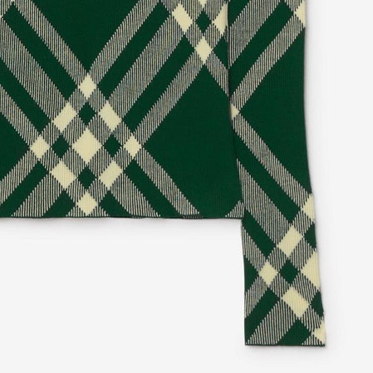 Cheap Burberry Slim-Fit Turtleneck Sweater Corak Kotak Kuning Daffodil. 80830801