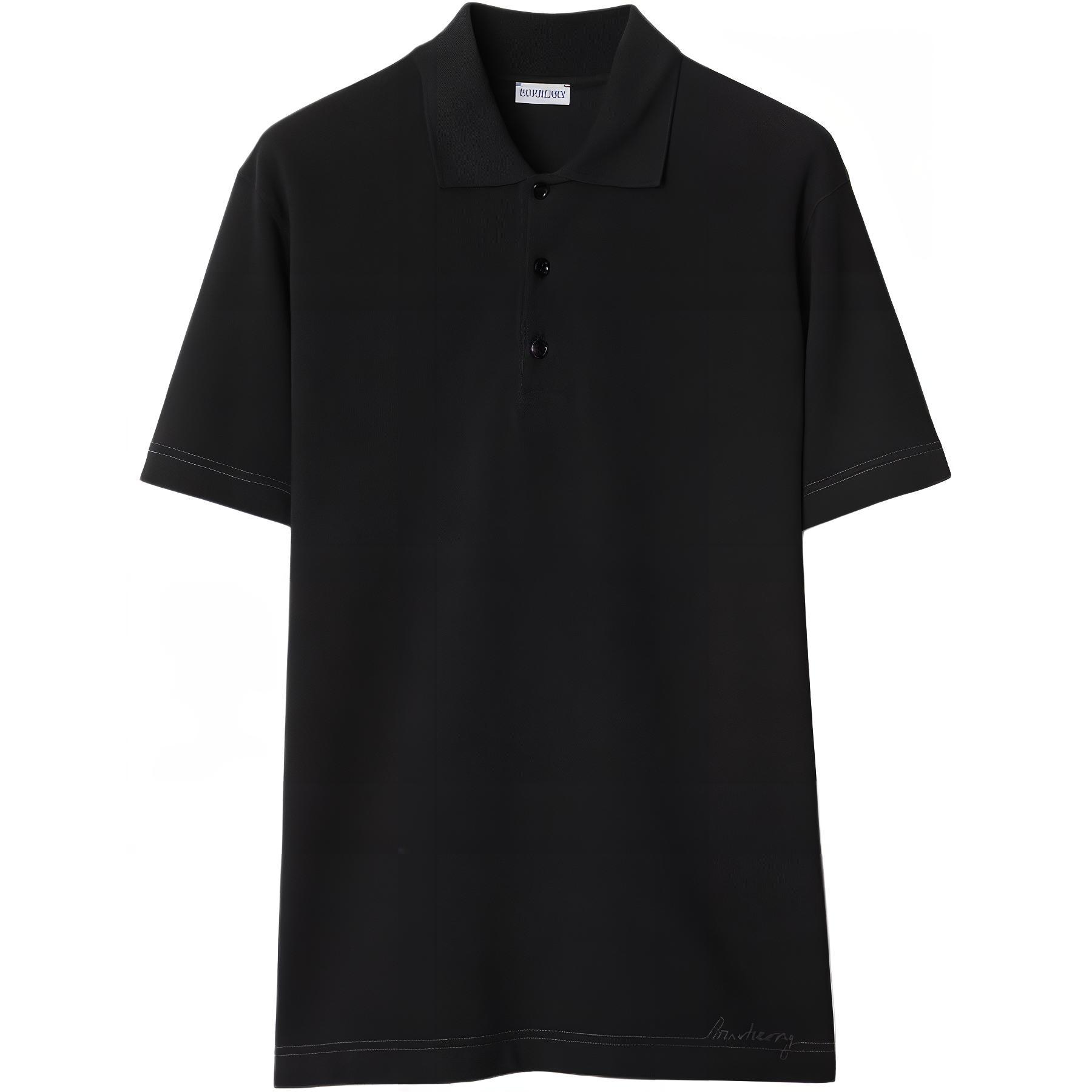 Burberry  Slim Fit Black Polo Shirt with Embroidered Logo. 80942801