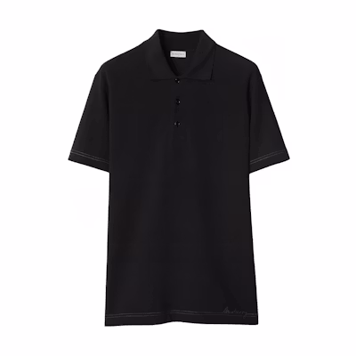 Burberry Slim Fit Black Polo Shirt with Embroidered Logo. 80942801