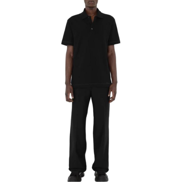 Burberry  Slim Fit Black Polo Shirt with Embroidered Logo. 80942801 圖 4