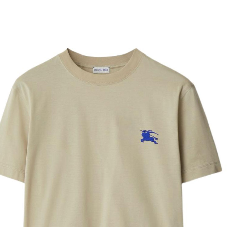 Cheap Burberry修身款刺绣logo圆领T恤-苔藓绿色。 80913951