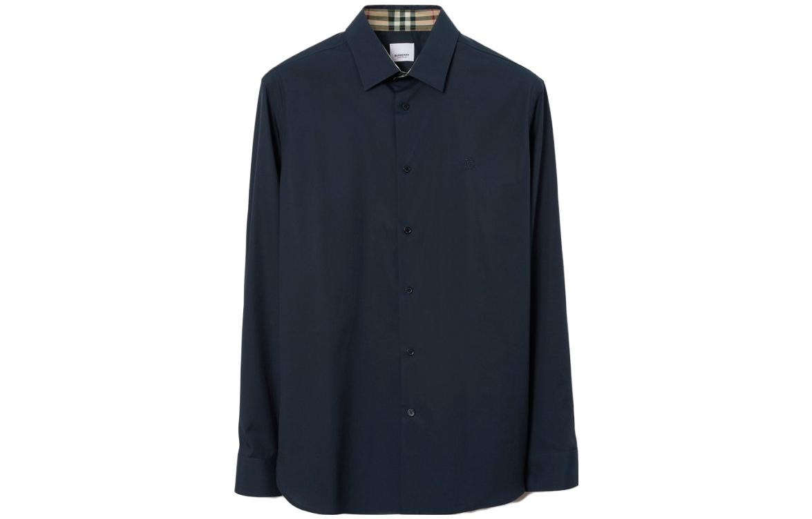 Burberry  Slim Fit Equestrian Logo Single-Breasted Navy Shirt SS23 80718001 圖 2