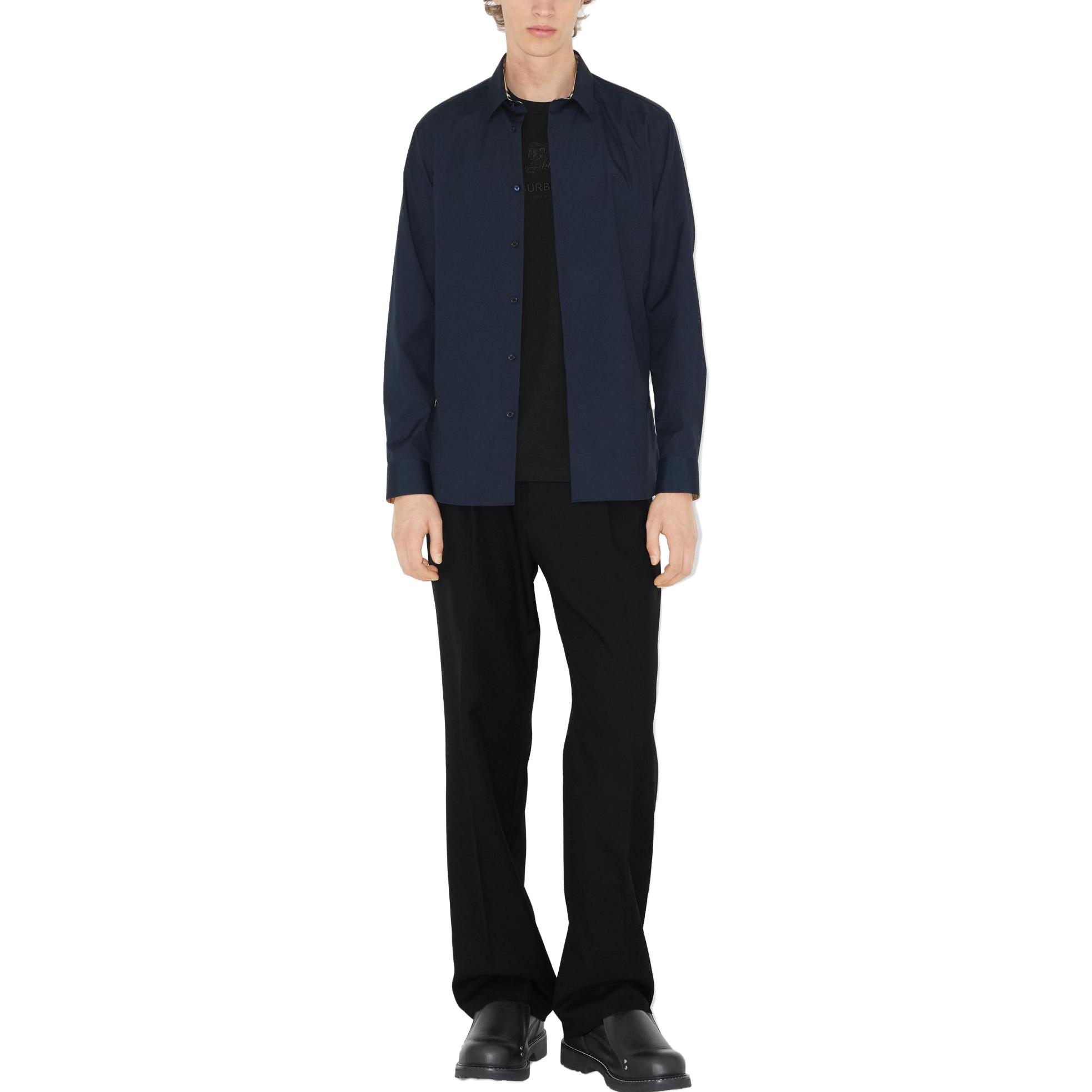 Burberry  Slim Fit Equestrian Logo Single-Breasted Navy Shirt SS23 80718001 圖 3