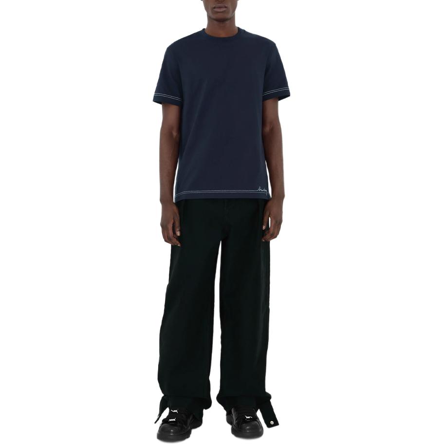 Burberry  Slim Fit Logo Graphic Crewneck T-Shirt Blue 80947771 圖 4