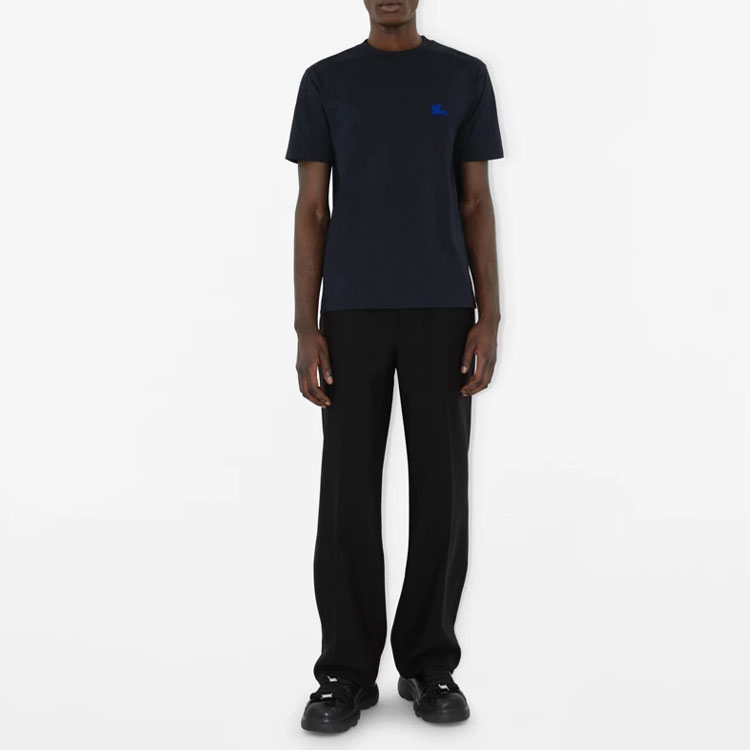 Shop 博柏利修身海军蓝T恤配马术刺绣 SS24款式 80913961