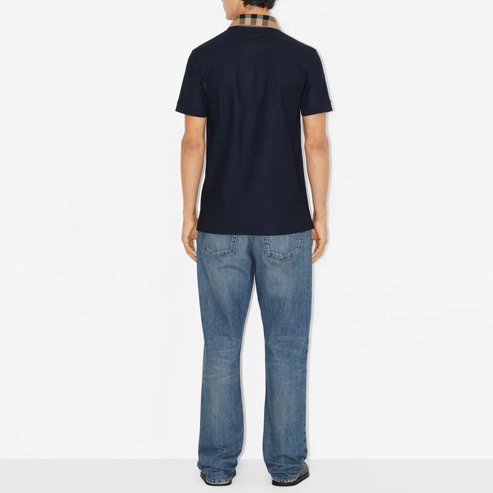 Purchase Burberry Polo Slim Fit Manga Corta Azul Marino Diseño Sencillo. 80726611