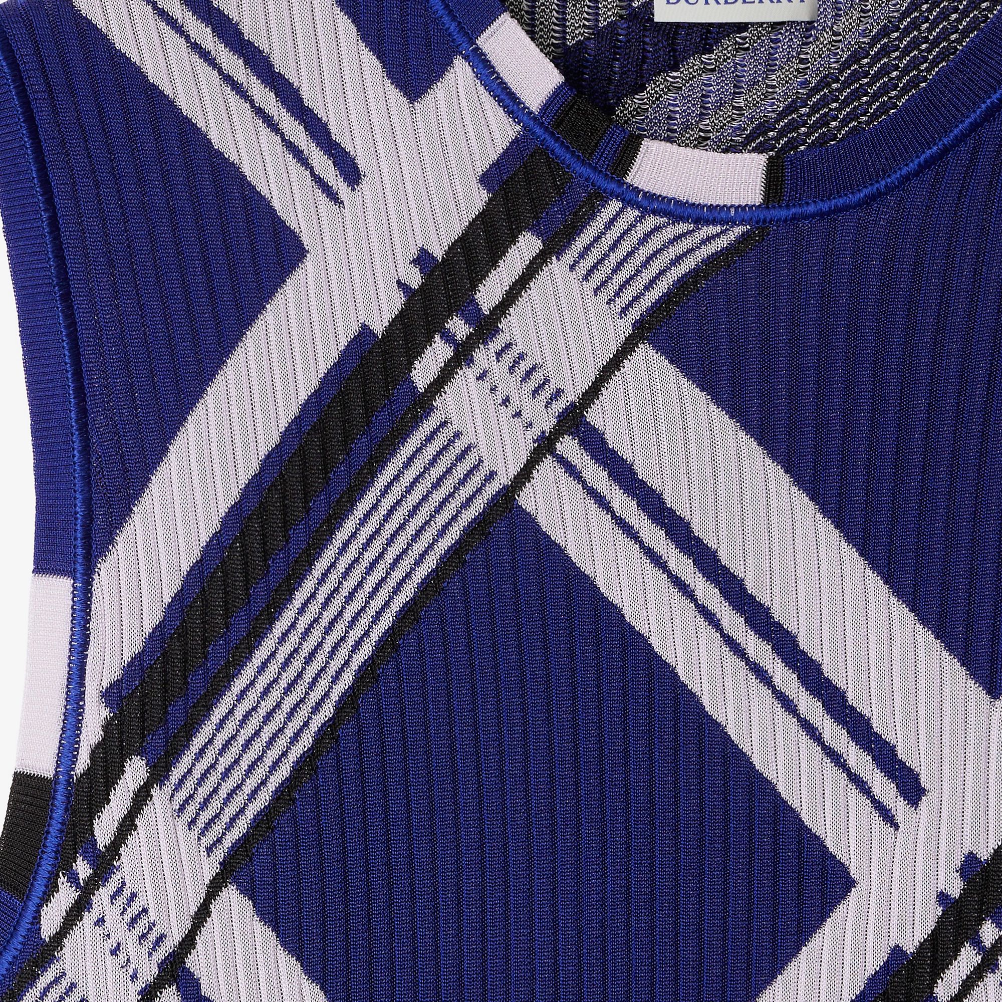 Cheap バーバリー スリムフィットプルオーバーベスト ナイトブルー カラーブロックチェック 80872891