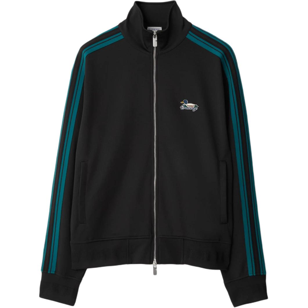 Burberry  Slim Fit Striped Zip-Up Jacket Black Long Sleeve Outerwear 80916551