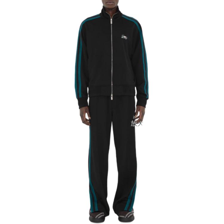 Burberry  Slim Fit Striped Zip-Up Jacket Black Long Sleeve Outerwear 80916551 圖 4