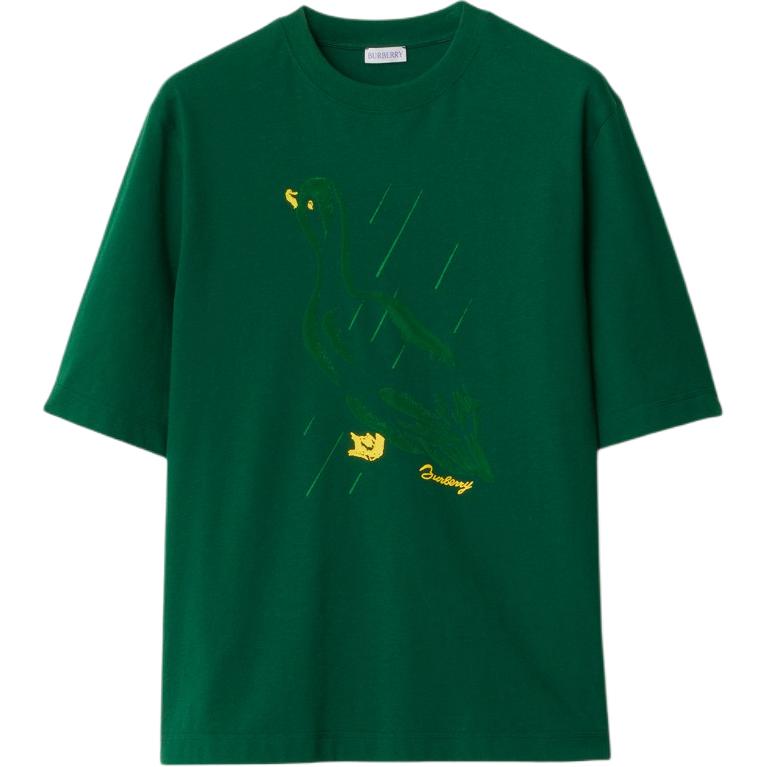 Burberry  Slim Fit T-Shirt Animal Letter Logo Print Ivy Green 80918741 圖 2