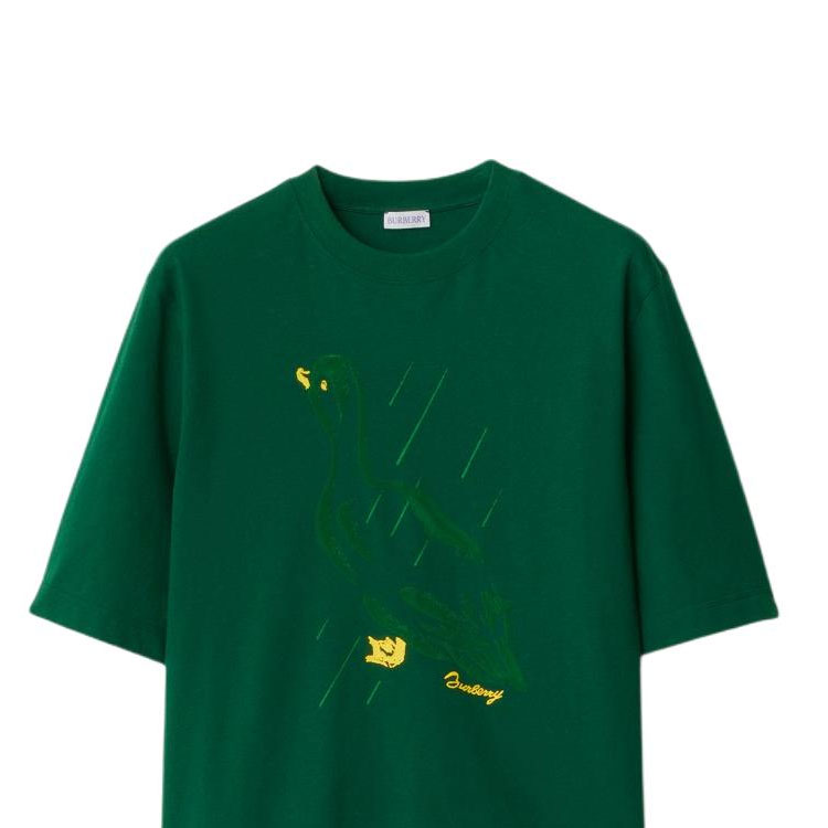 Burberry  Slim Fit T-Shirt Animal Letter Logo Print Ivy Green 80918741 圖 8