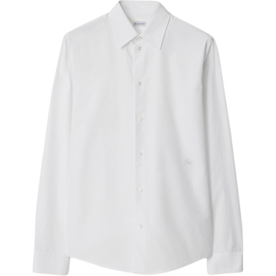 Burberry  Slim Fit White Long Sleeve Casual Shirt with Point Collar. 80905351