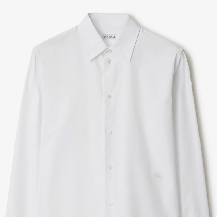 Burberry  Slim Fit White Long Sleeve Casual Shirt with Point Collar. 80905351 圖 6