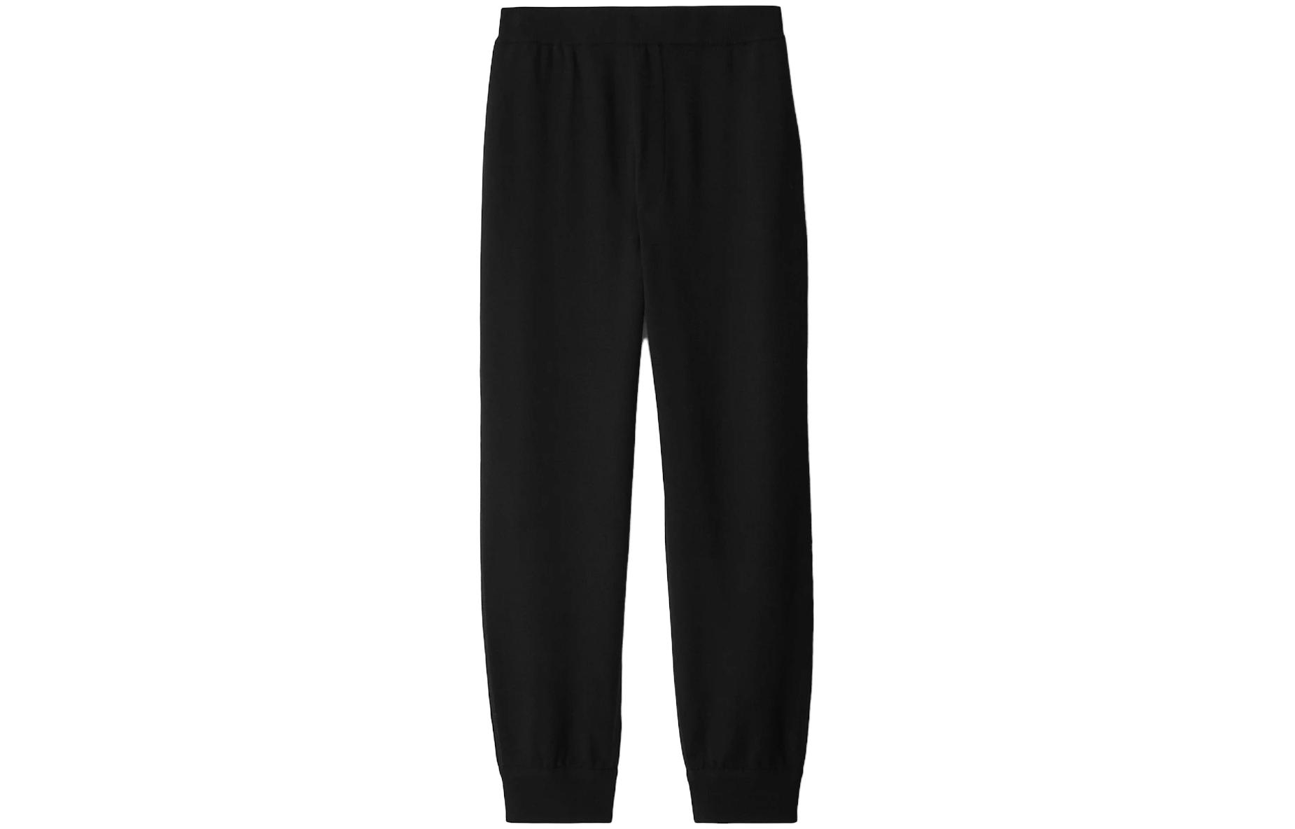 Burberry  Solid Black Elastic Waist Knit Jogger Sweatpants. 80777601