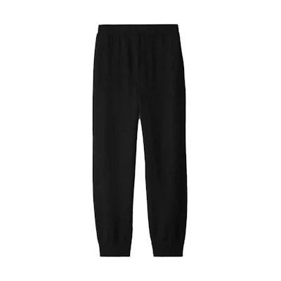 Burberry Solid Black Elastic Waist Knit Jogger Sweatpants. 80777601